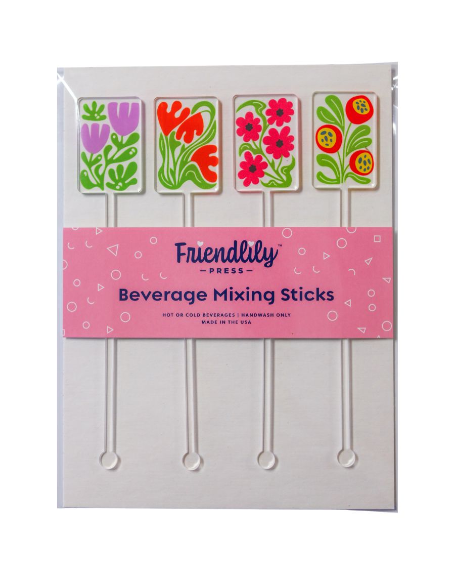 Acrylic Drink Stirrers, Moody Floral Arrangement