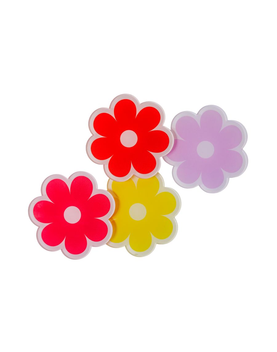 Acrylic Coaster Set, Daisy Arrangement