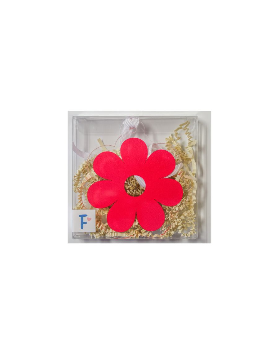 Acrylic Gift Tag, Pink Daisy