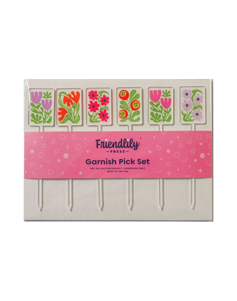 Acrylic Garnish Picks, Moody Floral Arrangement