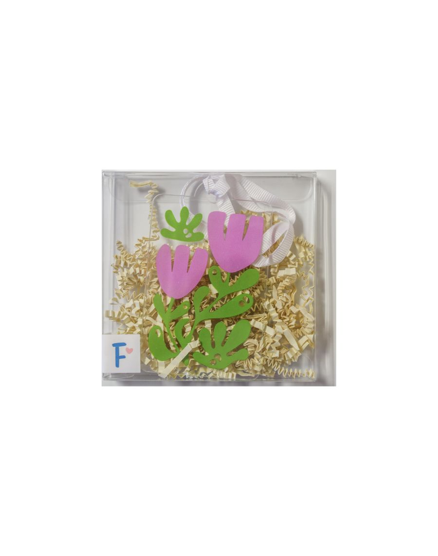 Acrylic Gift Tag, Moody Purple Flowers