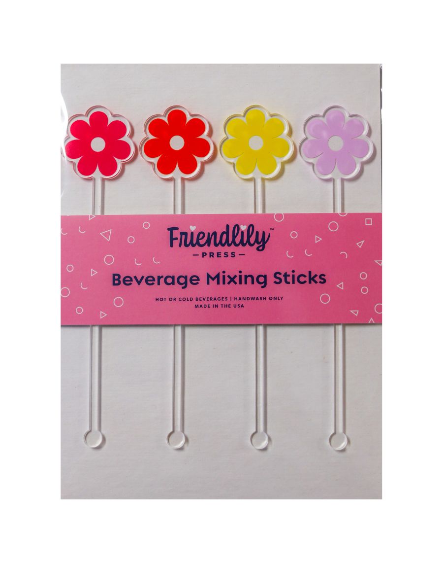 Acrylic Drink Stirrers, Daisy Arrangement