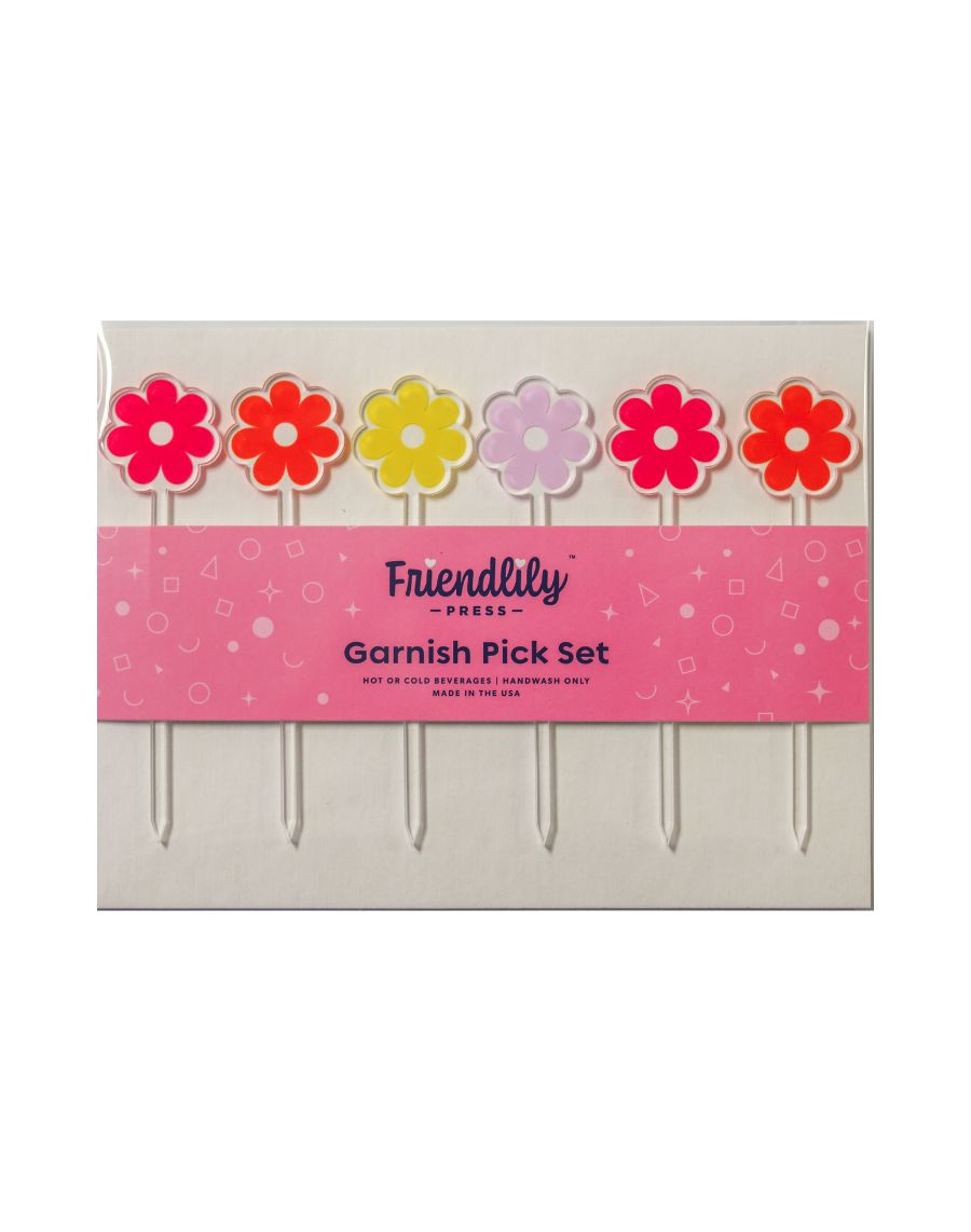 Acrylic Garnish Picks, Daisy Arrangement