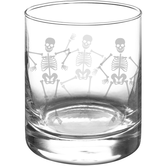 Dancing Skeleton Engraved Glassware