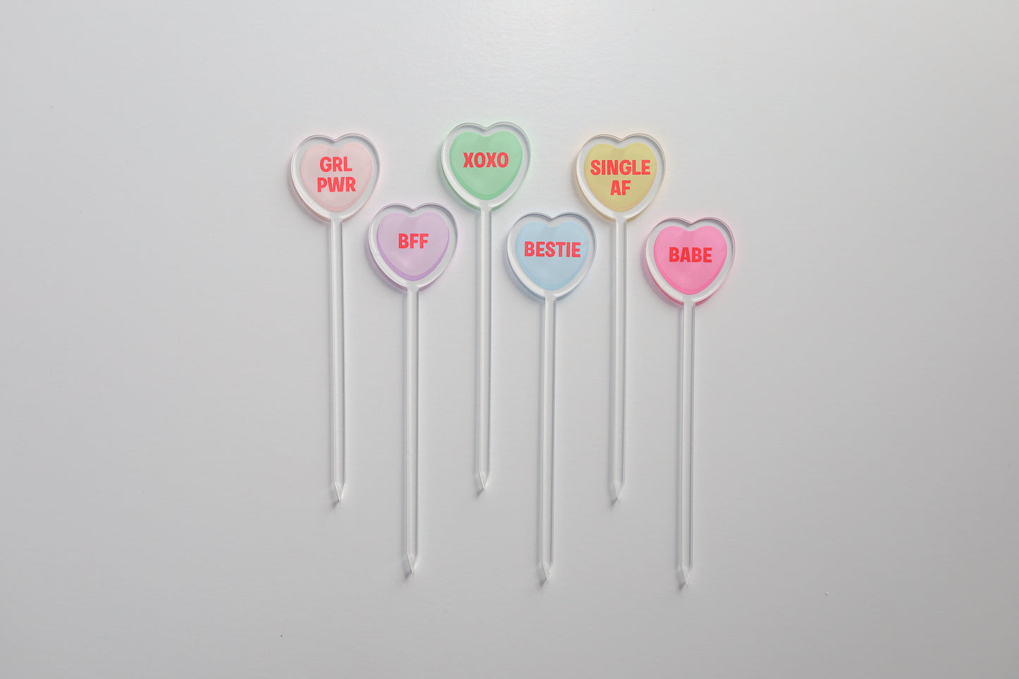 Candy Hearts Acrylic Drink Collection