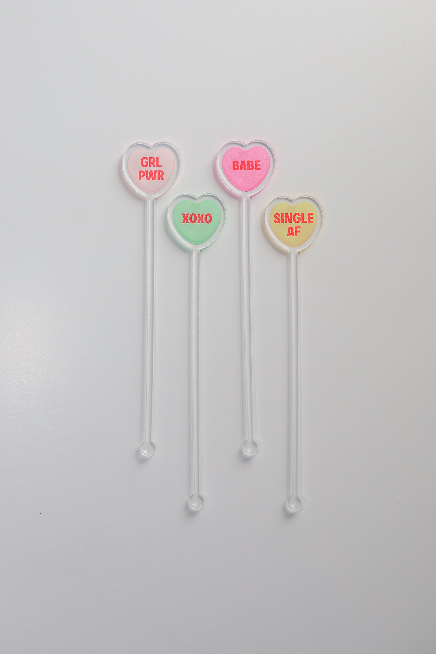 Candy Hearts Acrylic Drink Collection