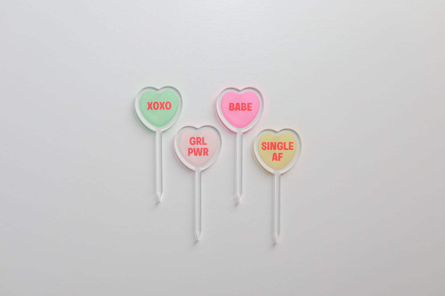 Candy Hearts Acrylic Drink Collection