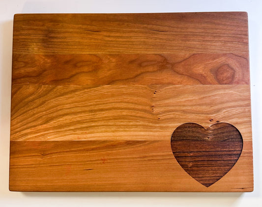 Cherry Wood Cutting Board, Heart