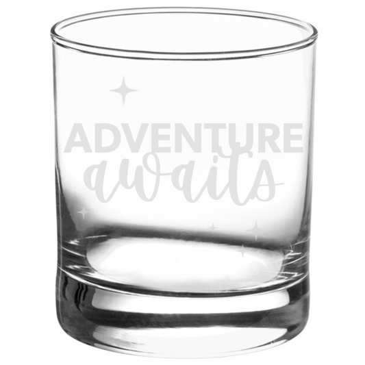 Adventure Awaits Engraved Glassware